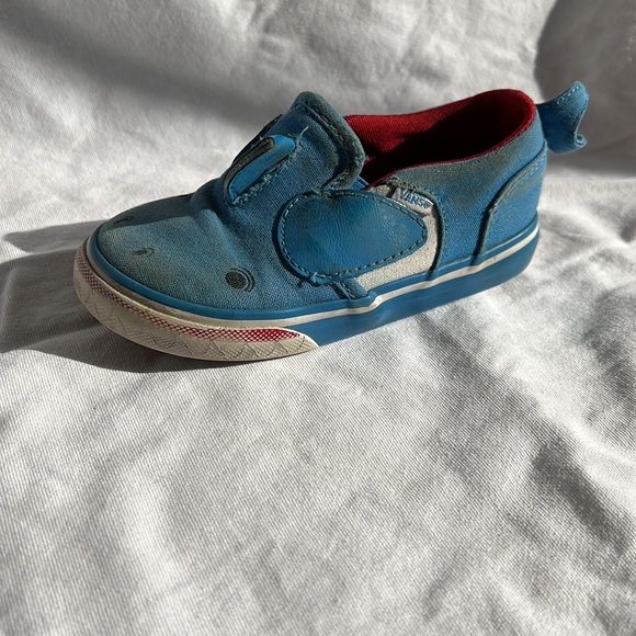 VANS shark slip on skate shoe blue Asher V size 8 - Picture 6 of 8